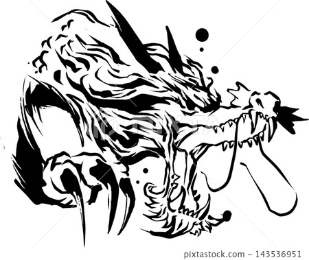 龍墨水畫插圖 龍墨水畫插圖 143536951