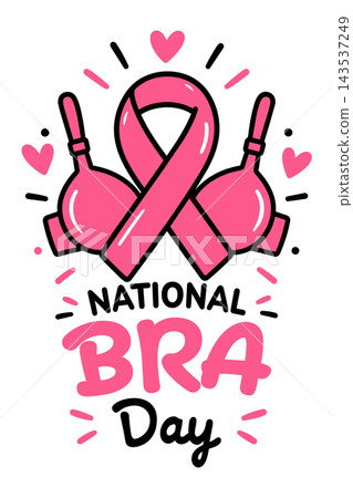 Pink Breast Cancer Awareness Ribbon Bra Design Pink Breast Cancer Awareness Ribbon Bra Design 143537249