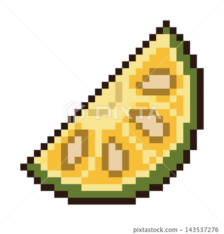 Yellow Jackfruit Slice Pixel Art Design 143537276