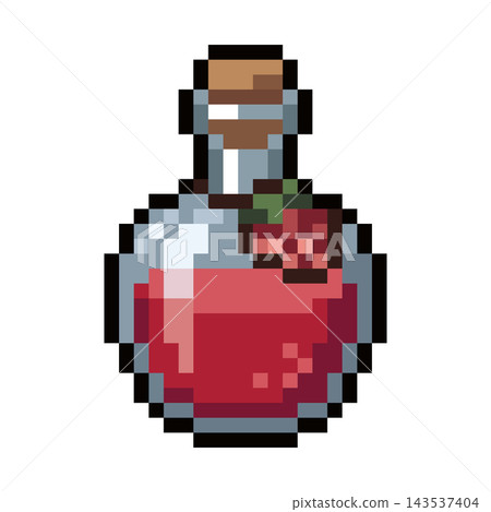 Pixel Art Magic Red Potion Bottle Icon Pixel Art Magic Red Potion Bottle Icon 143537404