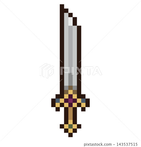 Pixel Art Sacred Khadga Sword Design Pixel Art Sacred Khadga Sword Design 143537515