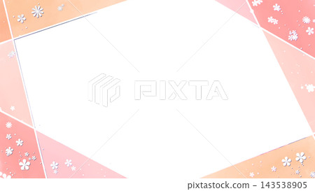 A frame composed of watercolor-style straight lines and a floral background. A frame composed of watercolor-style straight lines and a floral background. 143538905
