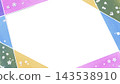 A frame composed of watercolor-style straight lines and a floral background. 143538910
