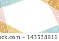 A frame composed of watercolor-style straight lines and a floral background. 143538911