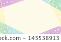 A frame composed of watercolor-style straight lines and a floral background. 143538913