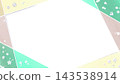 A frame composed of watercolor-style straight lines and a floral background. 143538914