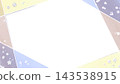 A frame composed of watercolor-style straight lines and a floral background. 143538915