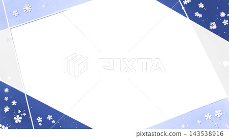 由水彩風格的直線和花卉背景構成的畫框。 143538916