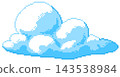 Cute cloud in pixel art 143538984