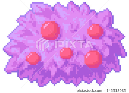 Berries bush in pixel art  143538985