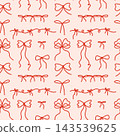 Seamless coquette pattern with hand-drawn bows 143539625