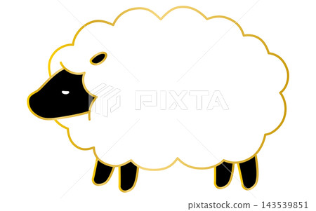 一隻長著一張簡單可愛臉的黑羊 143539851