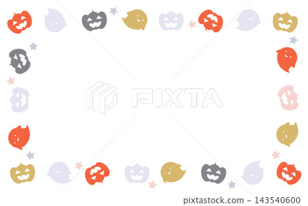 Cute Halloween pumpkin and ghost frame 143540600