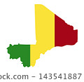 Vector isolated illustration of Mali map and flag 143541887