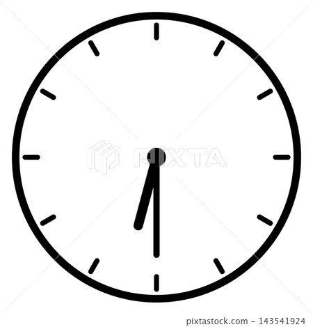 顯示 6:30 的簡單鐘面 顯示 6:30 的簡單鐘面 143541924
