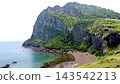 韓國濟州島城山日出峰火山口懸崖 143542213