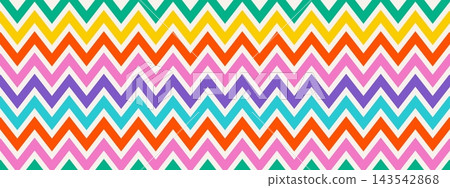 Hand drawn baby zigzag pattern with chevron lines. Seamless stripe background for decor, textiles or gift wrapping. Hand drawn baby zigzag pattern with chevron lines. Seamless stripe background for decor, textiles or gift wrapping. 143542868