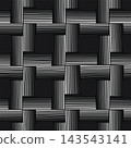 Seamless interlocking monochrome line art pattern illustration 143543141