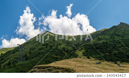 Scenic Mountain Valley View In Transfagarasan Fagaras Mountains Romania Scenic Mountain Valley View In Transfagarasan Fagaras Mountains Romania 143543417