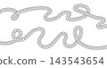 Set of rope lines borders, dividers isolated on a white background. Vector flat design element of rope brush 143543654