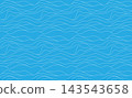 Seamless white line wave pattern. Blue Water waves. Wavy line vector flat 143543658