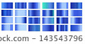 Gradient Set for Light to Bright Colors, blue palette, Blue Gradient Set for Light to Bright Color, Palette of Gradient Blue Color Swatches for Design and Art Projects 143543796