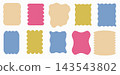 Set of pastel free form , zig zag frame, groovy graphic design border, vector element, modern rough style 143543802