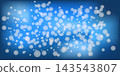 White bokeh. Swirling hues of deep blue and teal mesmerizing vector background of starry night sky. Soft blend of colors with shimmering white stars scattered throughout 143543807