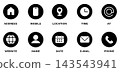 Business Card Website Address Contact Icon Set (Black Circle) 143543941