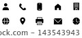 Business icon set (black) for business cards, websites, addresses, maps, and contacts. 143543943