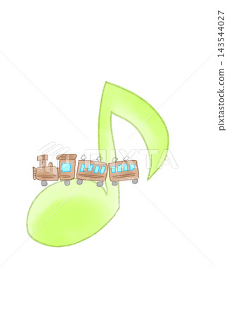 Musical notes with trains 143544027