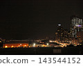 A view of Manhattan's nightscape from a ship. 143544152