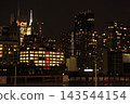 Nighttime view of Manhattan's skyscrapers from a ship 143544154