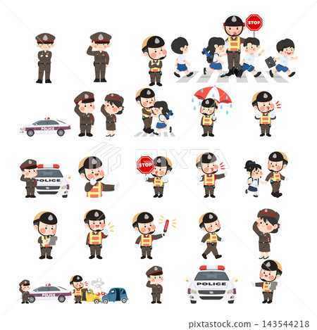 Thai Police Officer Character Set Thai Police Officer Character Set 143544218