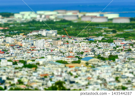 Miniature-style photography of scenery in Nishihara Town, Okinawa Prefecture Miniature-style photography of scenery in Nishihara Town, Okinawa Prefecture 143544287