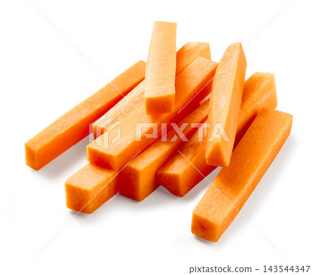 carrot sticks isolated on white background 143544347