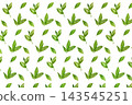 Seamless pattern background of hand-painted watercolor tea leaves 143545251