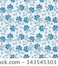 Floral seamless pattern, Flower chintz pattern seamless vector border print. Botanical batik background. Arabesque floral ornament motif for decoration fabric, women clothing, scarf, wallpaper design. 143545303
