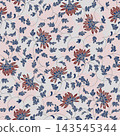 Floral seamless pattern, Flower chintz pattern seamless vector border print. Botanical batik background. Arabesque floral ornament motif for decoration fabric, women clothing, scarf, wallpaper design. 143545344