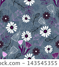 Floral seamless pattern, Flower chintz pattern seamless vector border print. Botanical batik background. Arabesque floral ornament motif for decoration fabric, women clothing, scarf, wallpaper design. 143545355