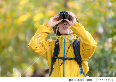 Hiking, Outdoors, Binoculars Hiking, Outdoors, Binoculars 143545595
