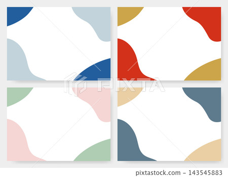 Set of 4 simple abstract frames with organic curved background shapes. 143545883