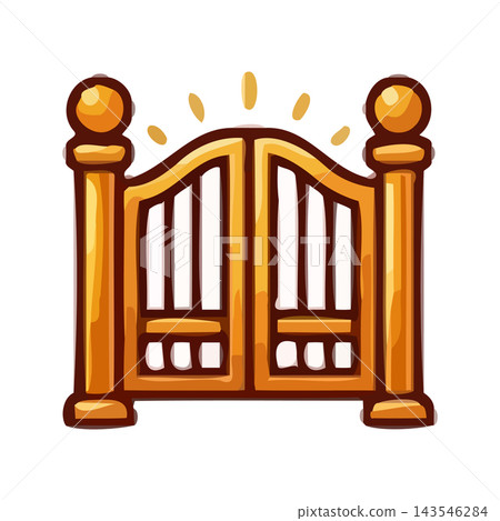 A majestic golden gate, symbolizing opportunity and success, with a radiant glow. 143546284