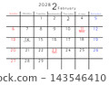 2028年二月簡易日曆 - 英文版星期 143546410