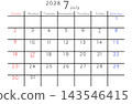 2028年簡易日曆 - 七月 - 星期（英文版） 143546415