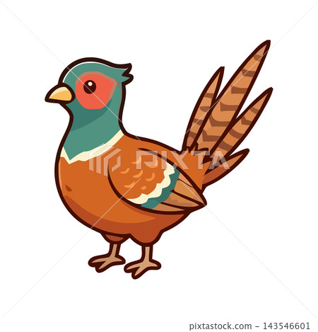 Adorable cartoon pheasant bird, isolated on white background, perfect for nature and wildlife themes. Adorable cartoon pheasant bird, isolated on white background, perfect for nature and wildlife themes. 143546601