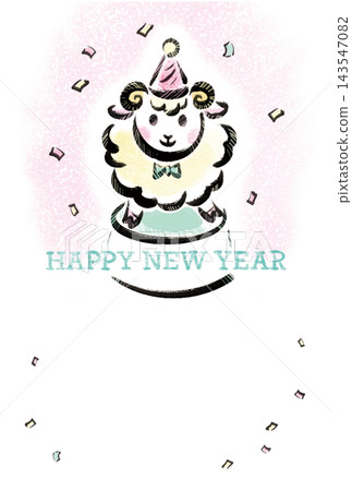 2027年新年賀卡 - 羊年 - 新年卡片模板 - 可愛綿羊 - 時尚 - 手繪 - 水彩 - 材質 2027年新年賀卡 - 羊年 - 新年卡片模板 - 可愛綿羊 - 時尚 - 手繪 - 水彩 - 材質 143547082