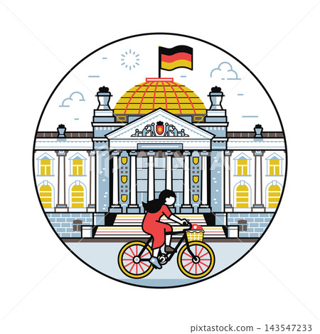 Reichstag Building Landmark Line Icon Reichstag Building Landmark Line Icon 143547233