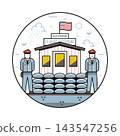 Checkpoint Charlie Berlin Landmark Line Icon 143547256