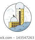 Teufelsberg Spy Station Berlin Landmark Line Icon 143547263